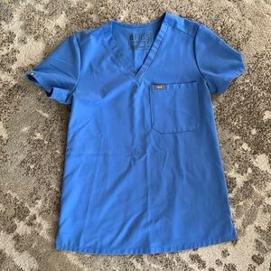 Figs Catarina 1-pocket scrub top ceil blue great condition XXS